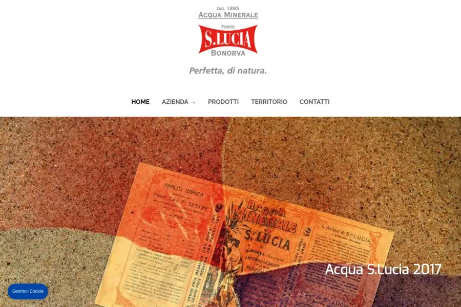 Il sito di Acqua Santa Lucia realizzato da Studio Up Web