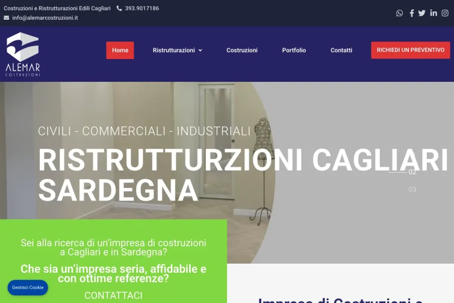 Il sito di Alemar Costruzioni realizzato da Studio Up Web