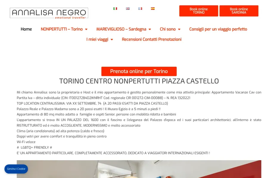 Il sito di Annalisa Negro realizzato da Studio Up Web