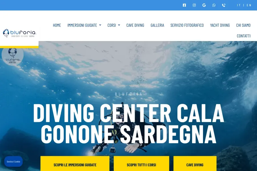 Il sito di Bluforia realizzato da Studio Up Web
