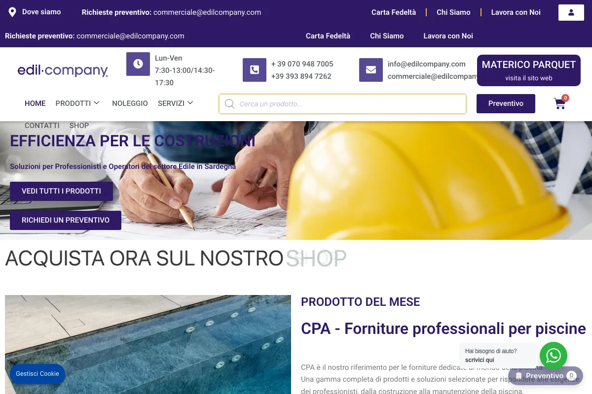 Sito di Edilcompany, materiali edili per costruzioni a Cagliari, realizzato da Studio Up Web