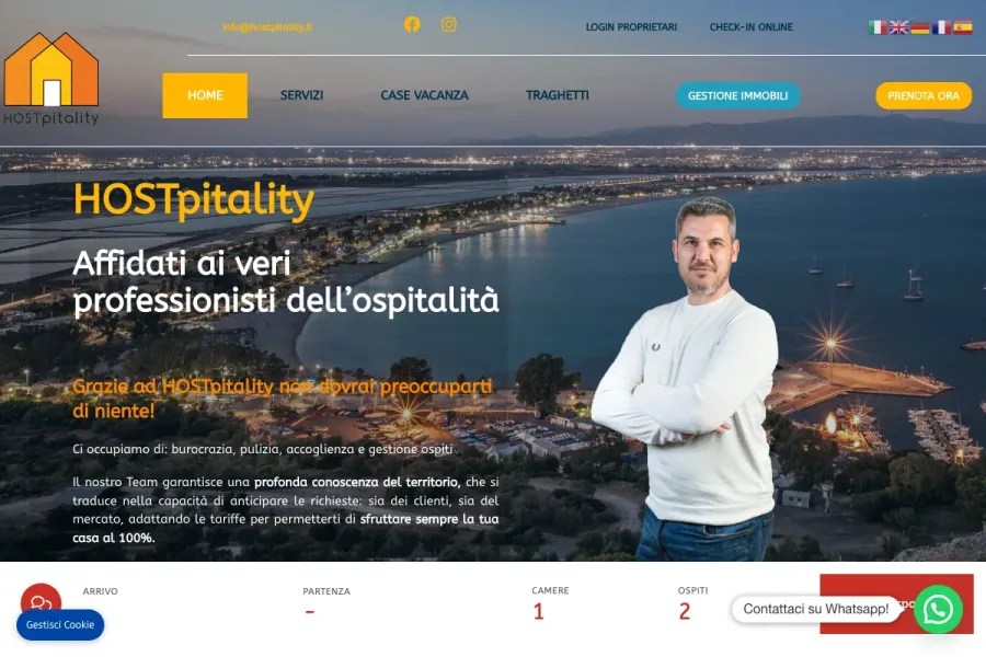 Il sito di HOSTpitality realizzato da Studio Up Web