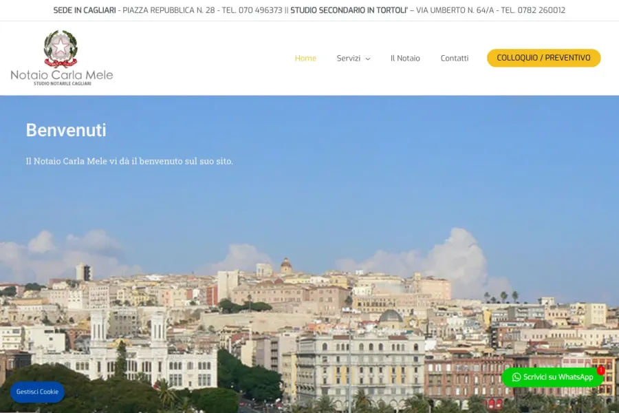 Il sito di Notaio Carla Mele realizzato da Studio Up Web