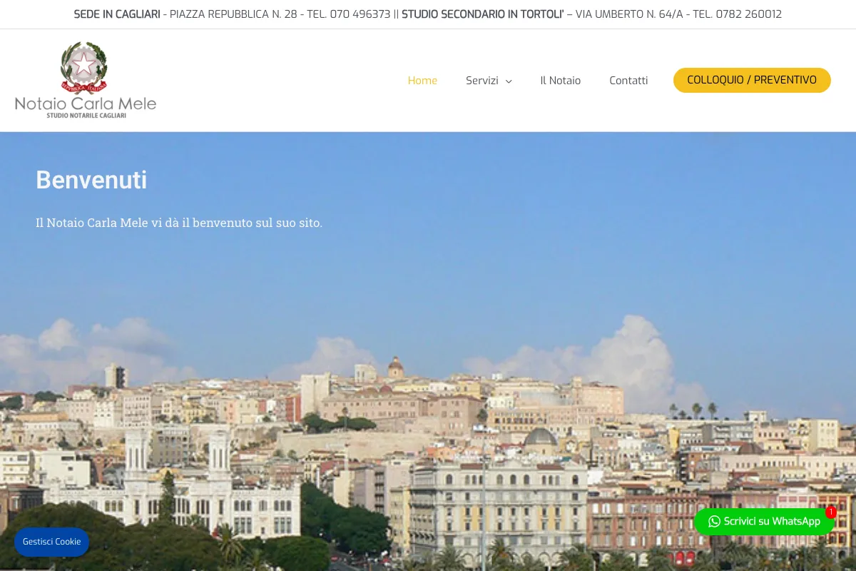 Sito dello studio notarile Carla Mele a Cagliari realizzato da Studio Up Web