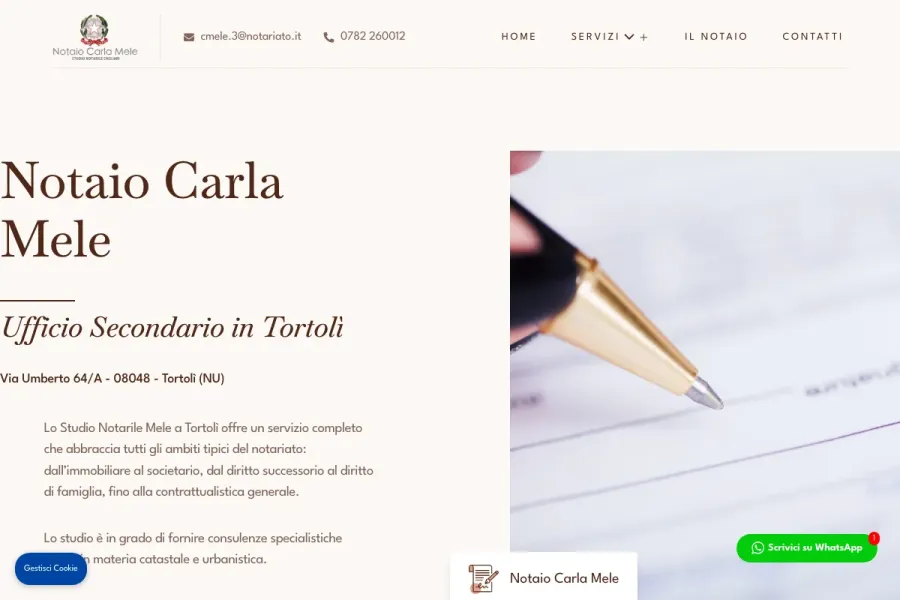 Il sito di Notaio Carla Mele · Tortolì realizzato da Studio Up Web