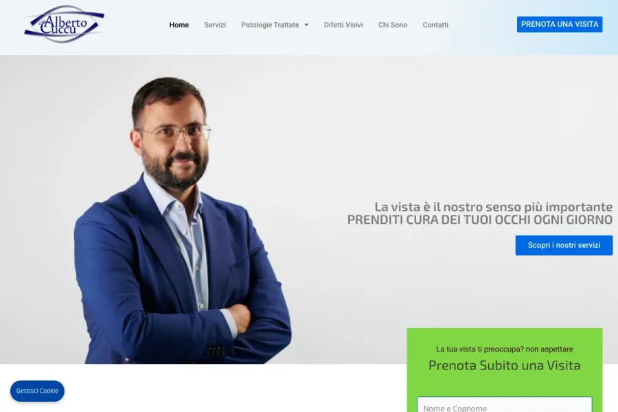 Il sito di Oculistica Cuccu realizzato da Studio Up Web