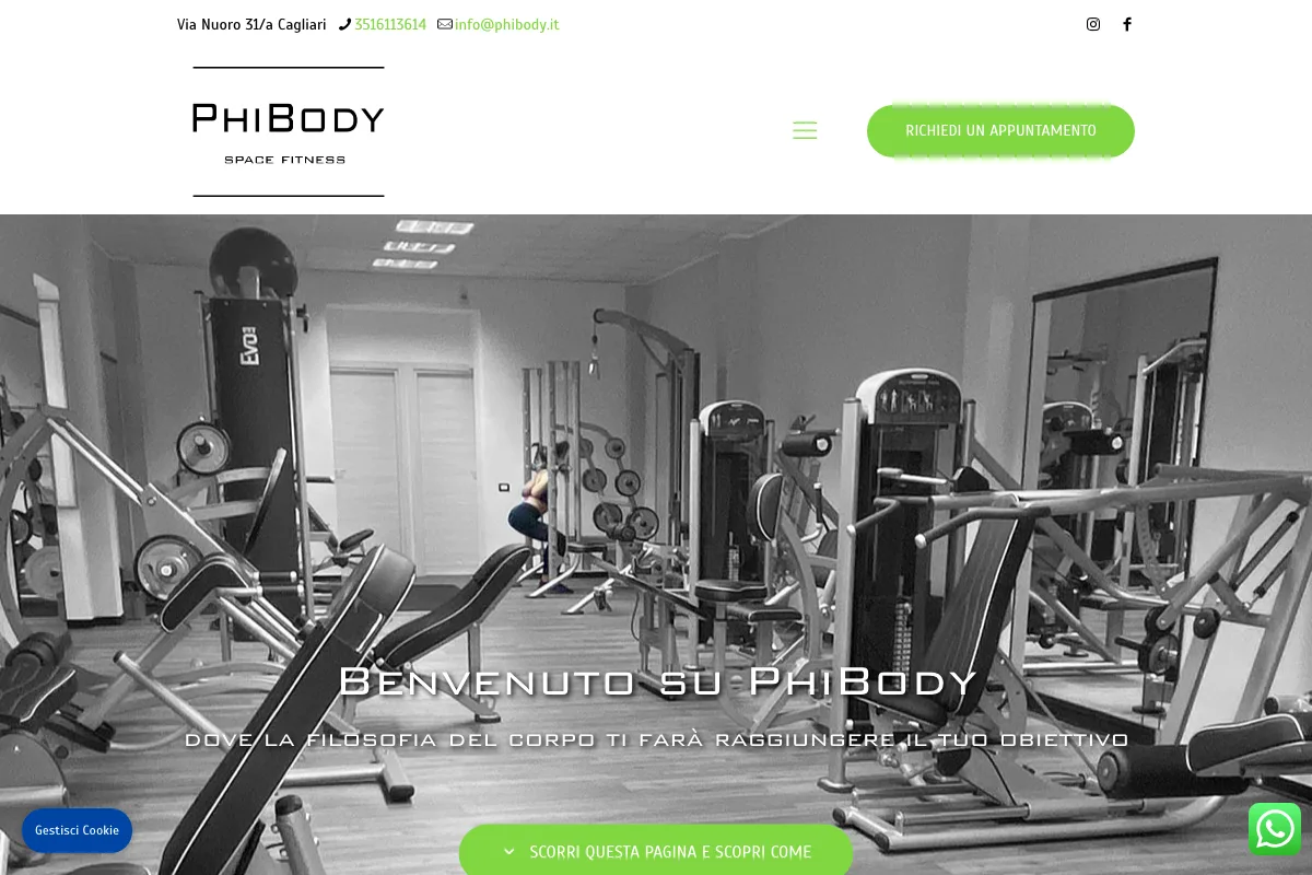 PhiBody, centro di personal training a Cagliari con app per i soci sviluppata da Studio Up Web