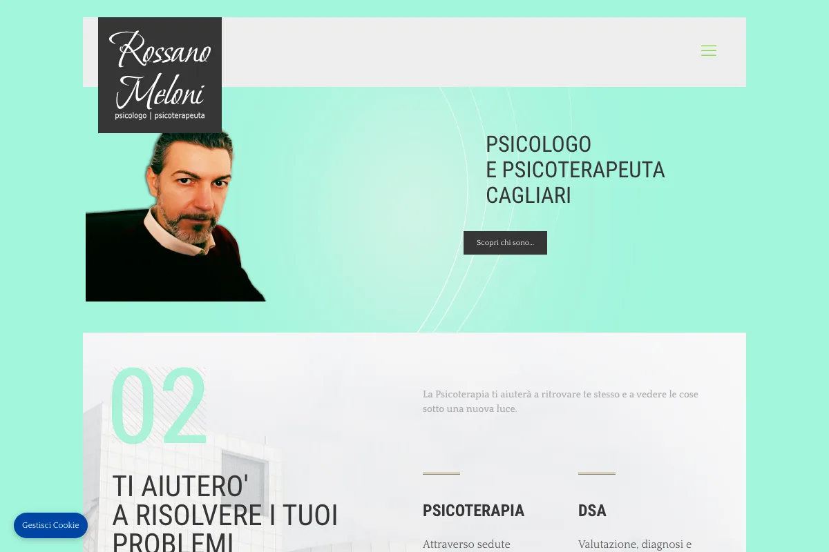 Sito del dott. Rossano Meloni, psicologo e psicoterapeuta a Quartu Sant'Elena, realizzato da Studio Up Web